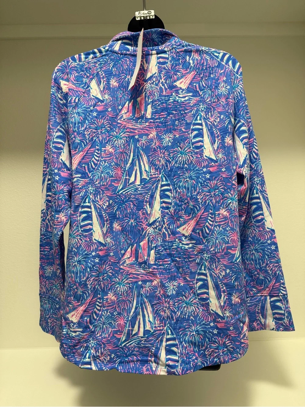 Lilly Pulitzer Skipper Popover It’s a Sailabration Women’s Large Boca blue